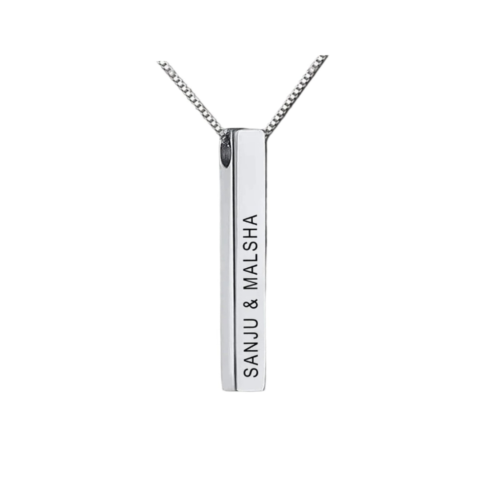 Personalised Engravable Bar Necklace - Baza Boutique 