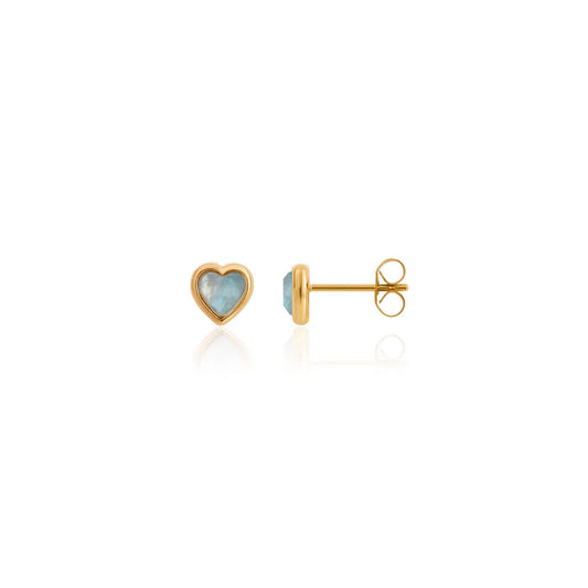 Blue Heart Stud Earrings