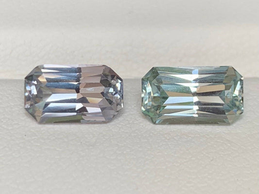 1.86 & 1.88 Cts Natural Unheated Mint Sapphire Miss Match Pair - (UH) - Baza Boutique 