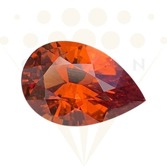 3.47 Cts Natural Hessonite Fire-Red Garnet, January Birthstone, Vedic Gemstones - Baza Boutique 
