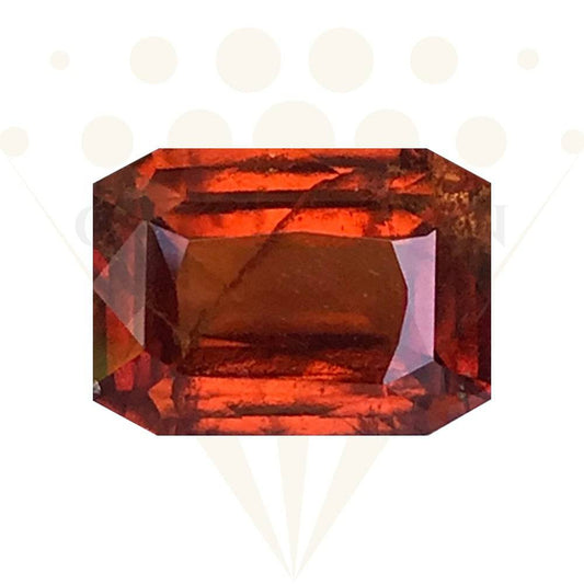 6.68 Carats Hessonite Garnet, Red-Orange Garnet January Birthstone - Baza Boutique 