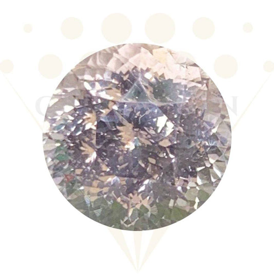 5.28 Cts Natural Peach Sapphire 9.4MM Round Flower Cut - (UH) - Baza Boutique 