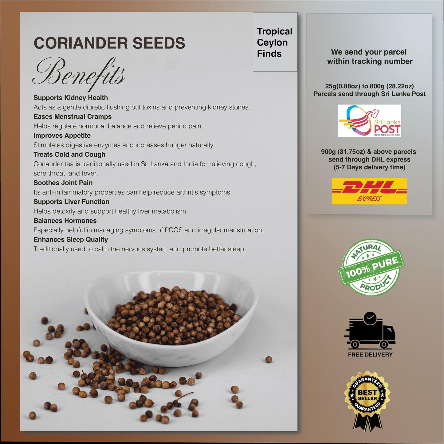 Organic Coriander Seeds - Baza Boutique