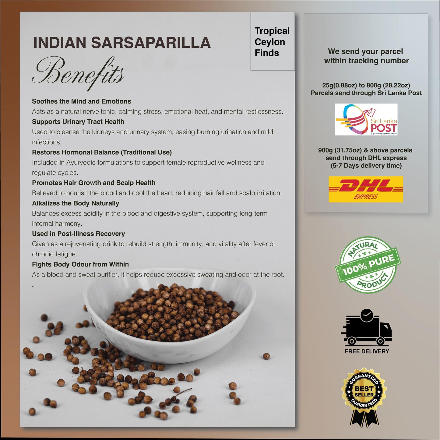 Organic Indian Sarsaparilla - Baza Boutique