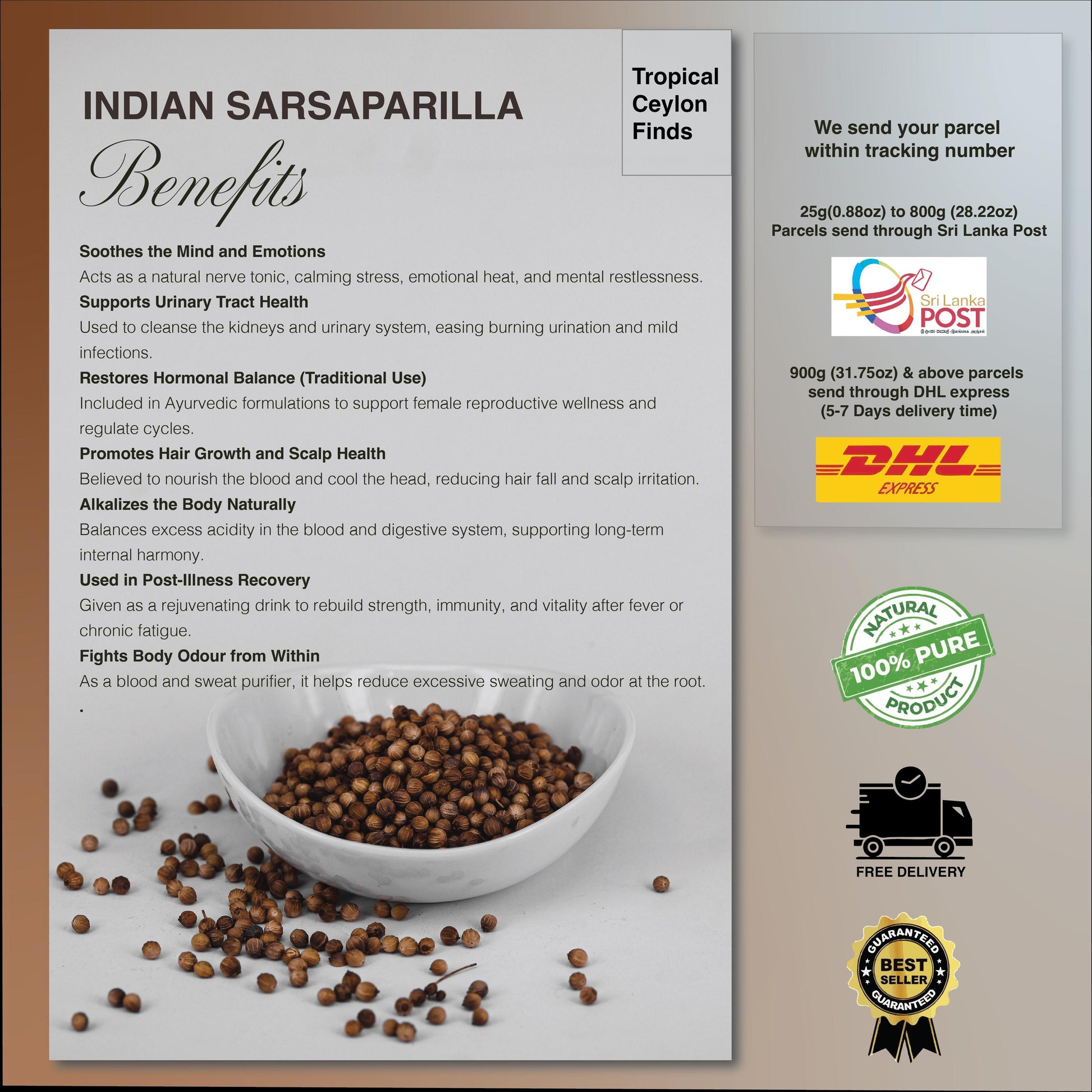 Organic Indian Sarsaparilla - Baza Boutique