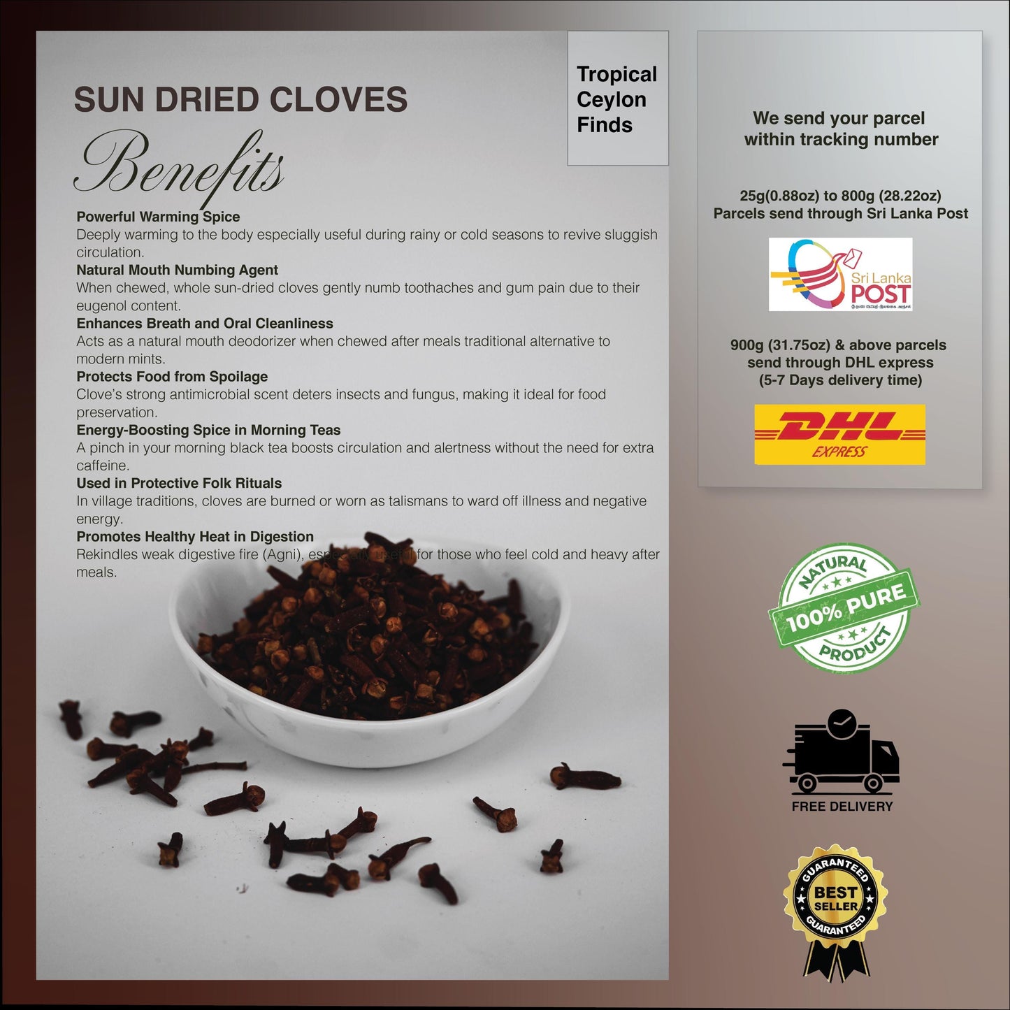 Sun-Dried Organic Cloves - Baza Boutique