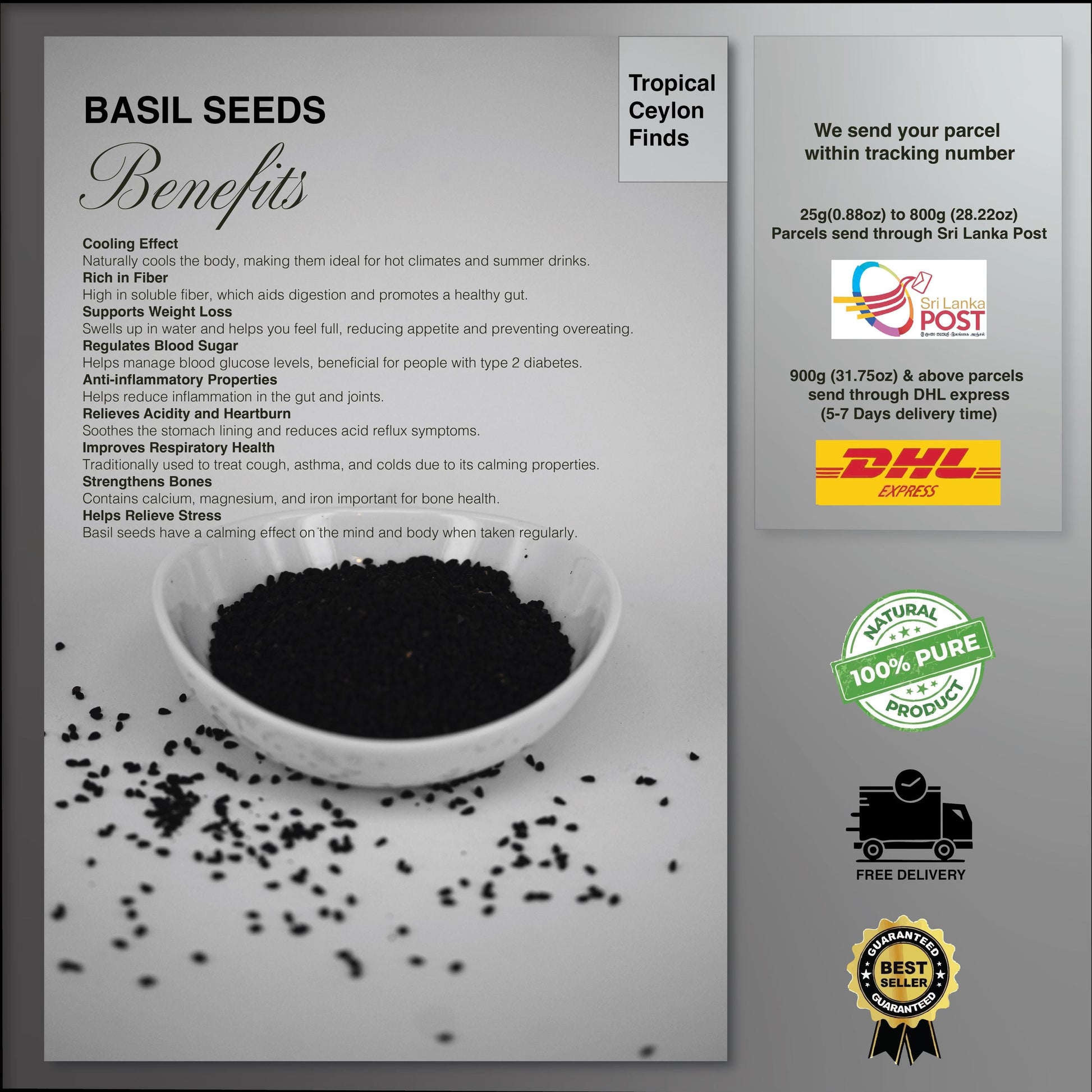 Organic Basil Seeds - Baza Boutique