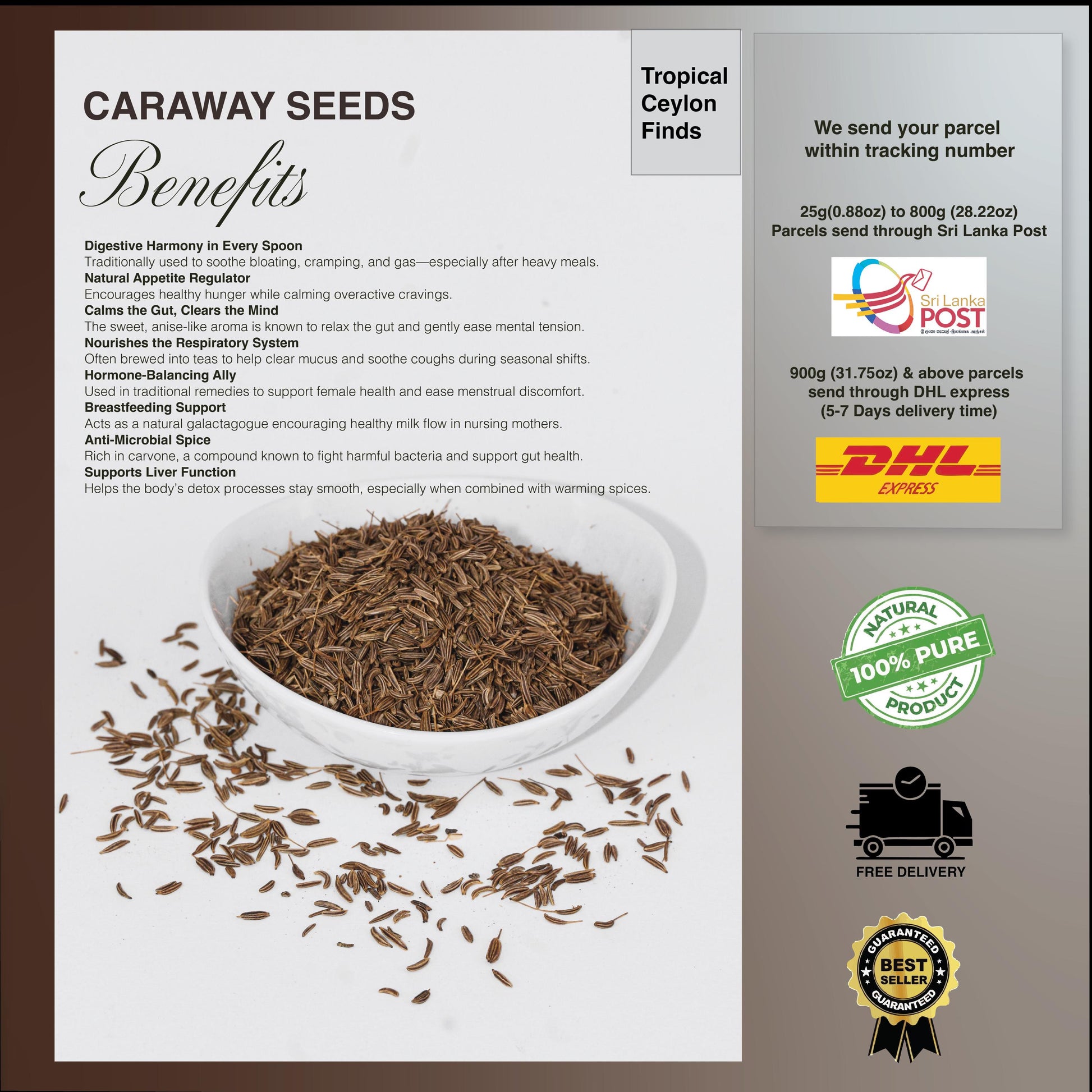 Organic Caraway Seeds - Baza Boutique