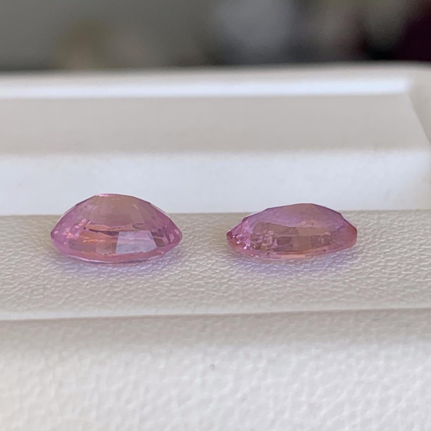 Natural Pink Sapphire Pair 2.73ct- (UH) - Baza Boutique