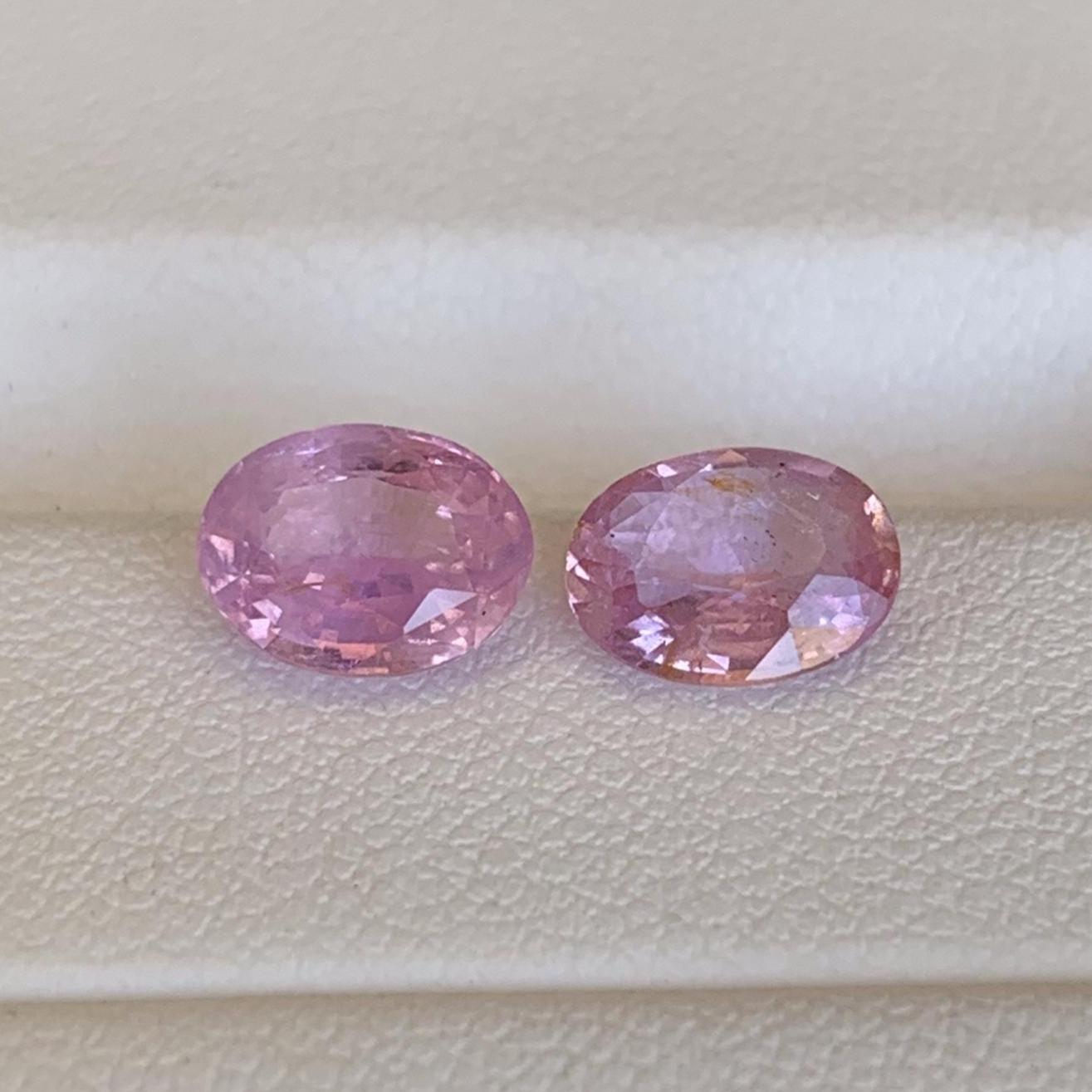 Natural Pink Sapphire Pair 2.73ct- (UH) - Baza Boutique