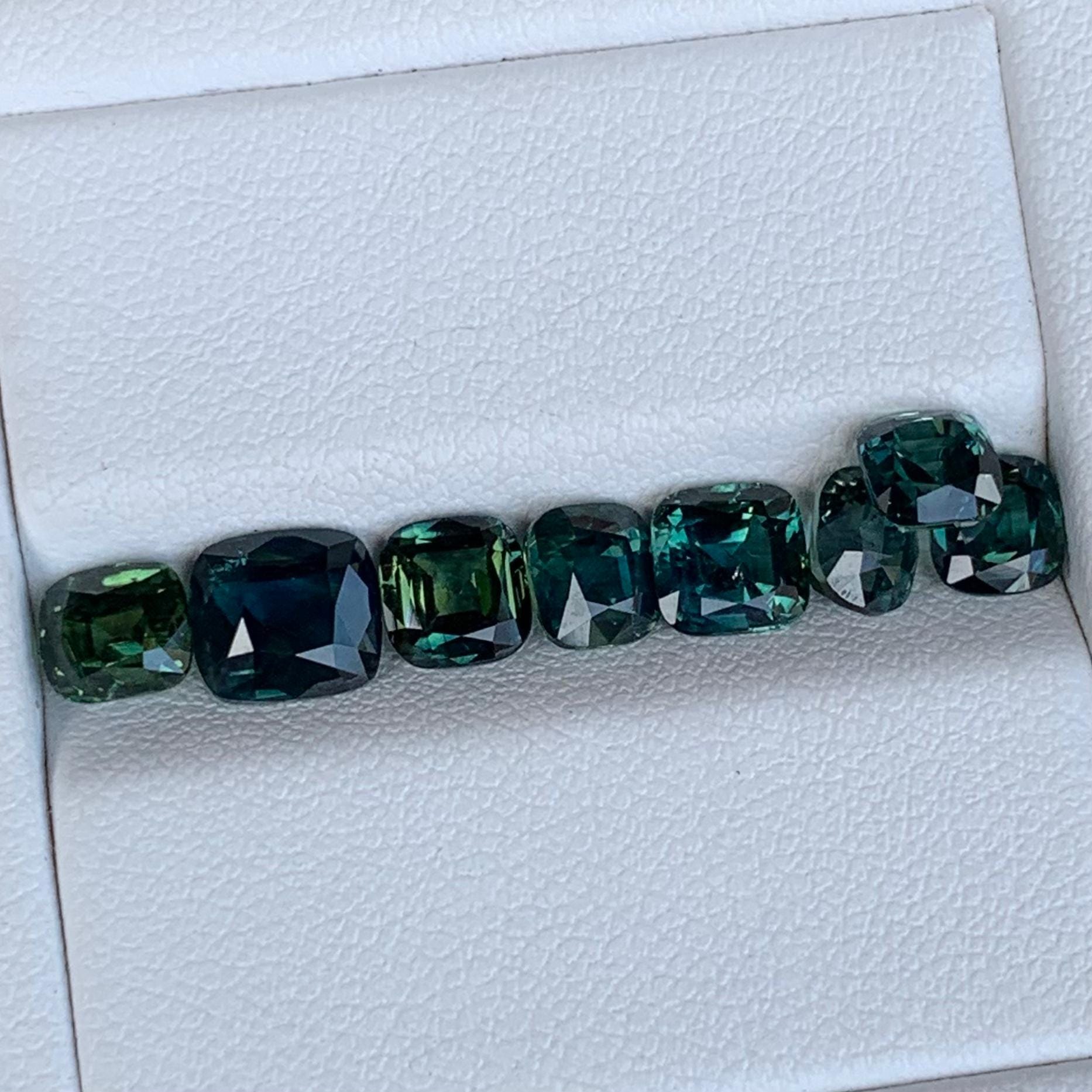 Natural Teal Sapphire Lot 8.53ct - 8Pcs - Baza Boutique