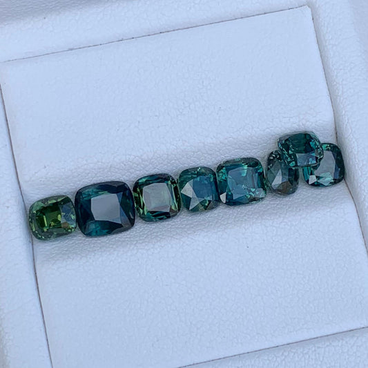 Natural Teal Sapphire Lot 8.53ct - 8Pcs - Baza Boutique