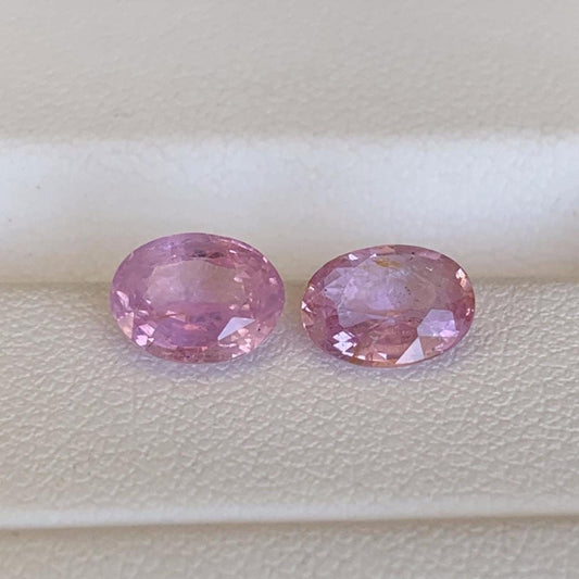 Natural Pink Sapphire Pair 2.73ct- (UH) - Baza Boutique
