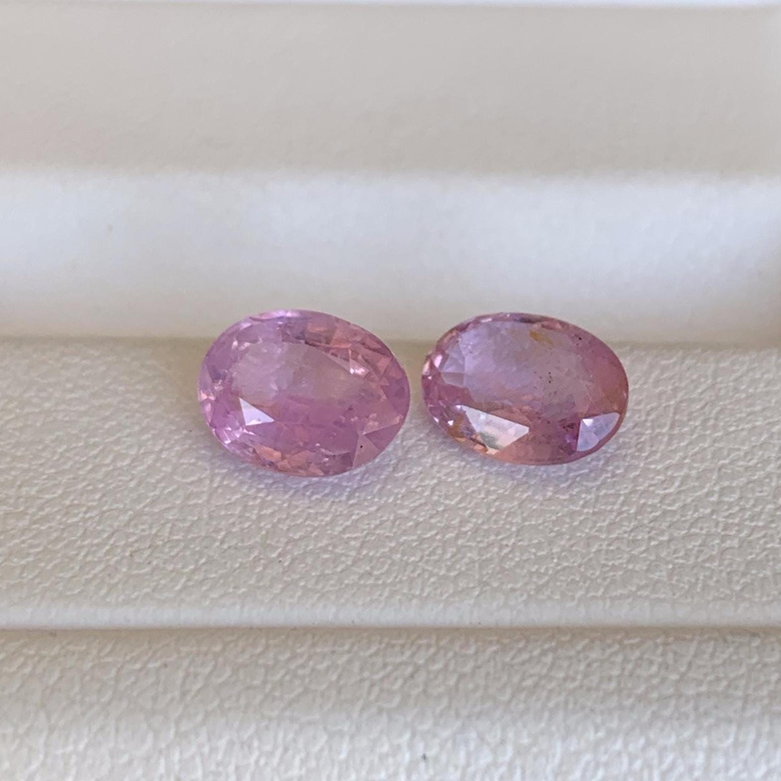 Natural Pink Sapphire Pair 2.73ct- (UH) - Baza Boutique