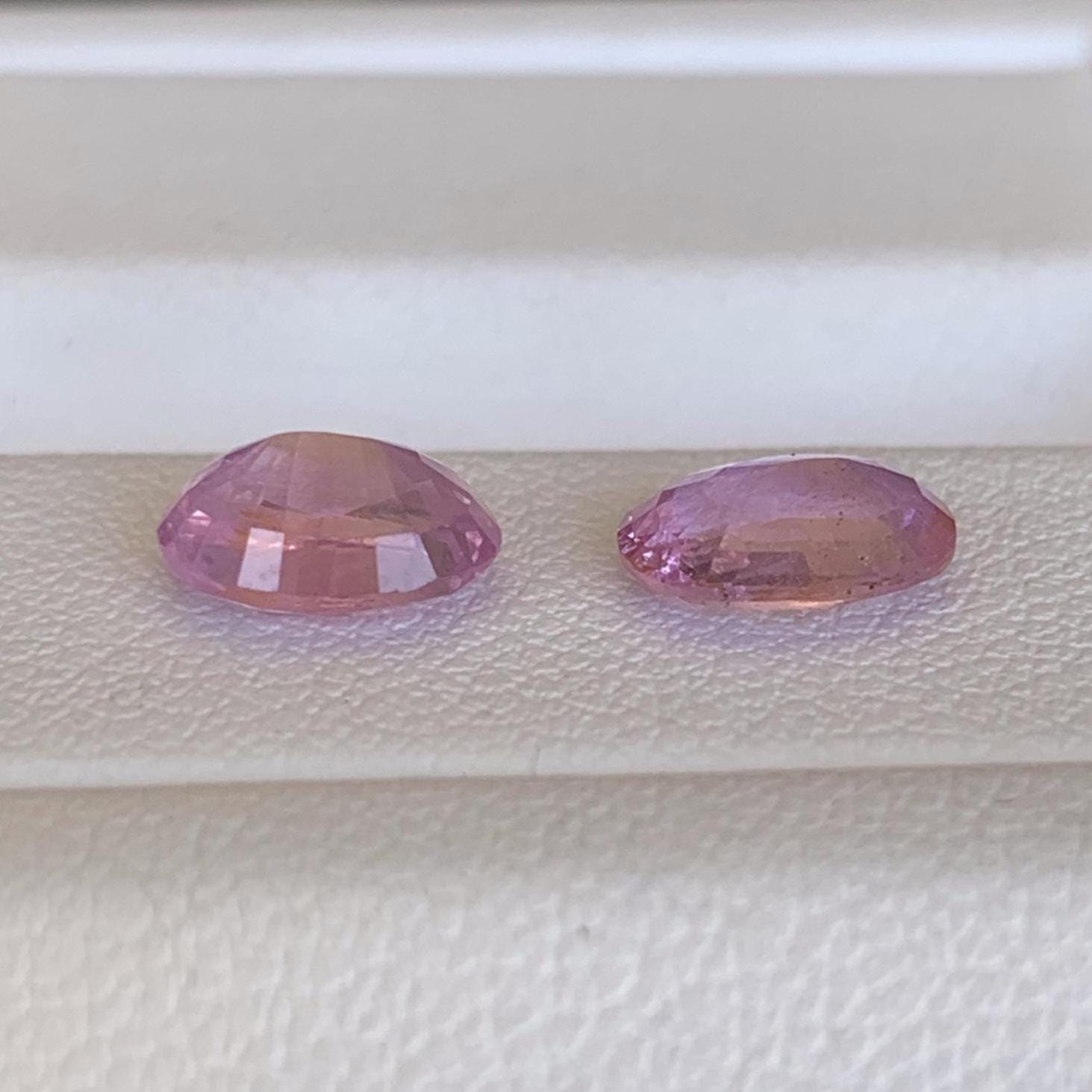 Natural Pink Sapphire Pair 2.73ct- (UH) - Baza Boutique