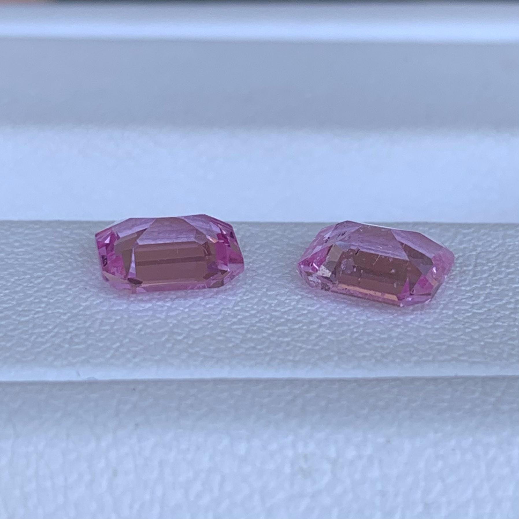 Natural Pink Sapphire Pair 2.27ct- (UH) - Baza Boutique