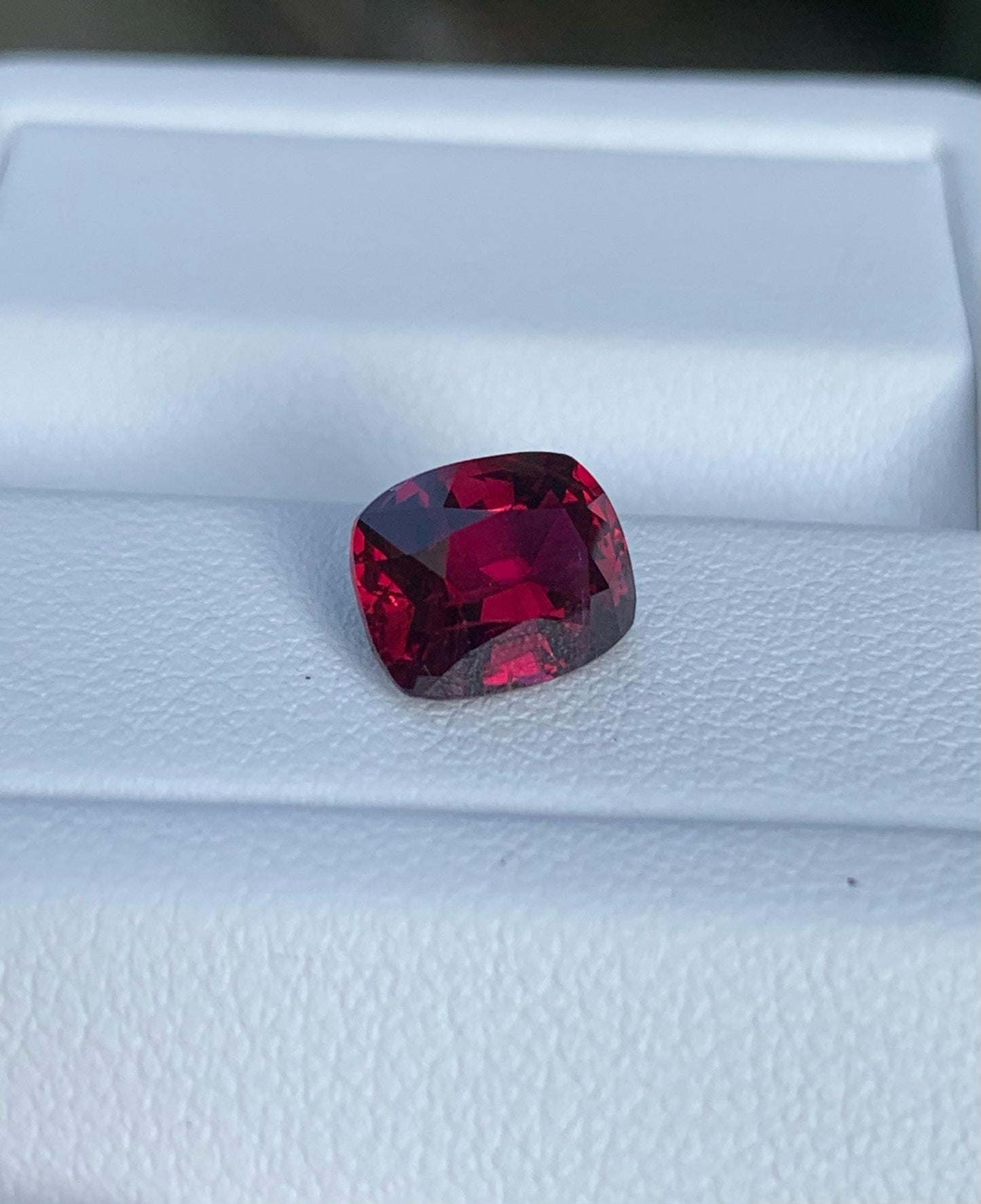GRS Certified 3.08 Carat Vivid Red Cushion Cut Ruby Gemstone - Baza Boutique