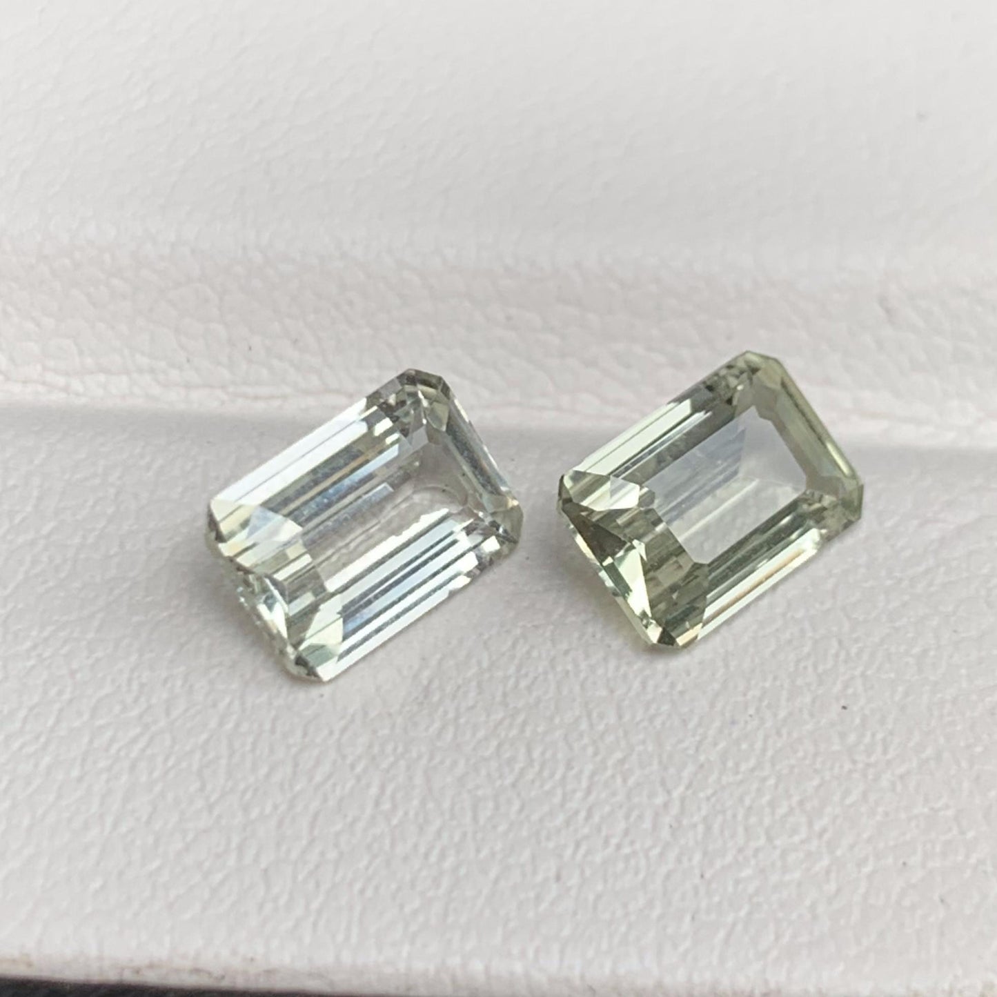 Natural Lime Green Sapphire Pair 1.57/1.44ct- (H) - Baza Boutique