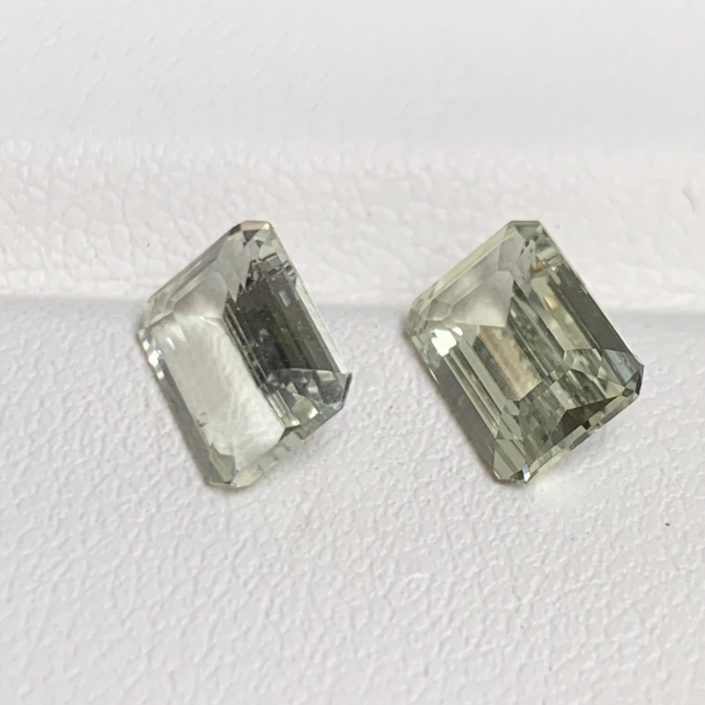 Natural Lime Green Sapphire Pair 1.57/1.44ct- (H) - Baza Boutique