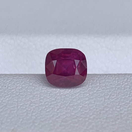 Natural Pinkish Red Cushion Cut Ruby 1.08ct - (UH) - Baza Boutique