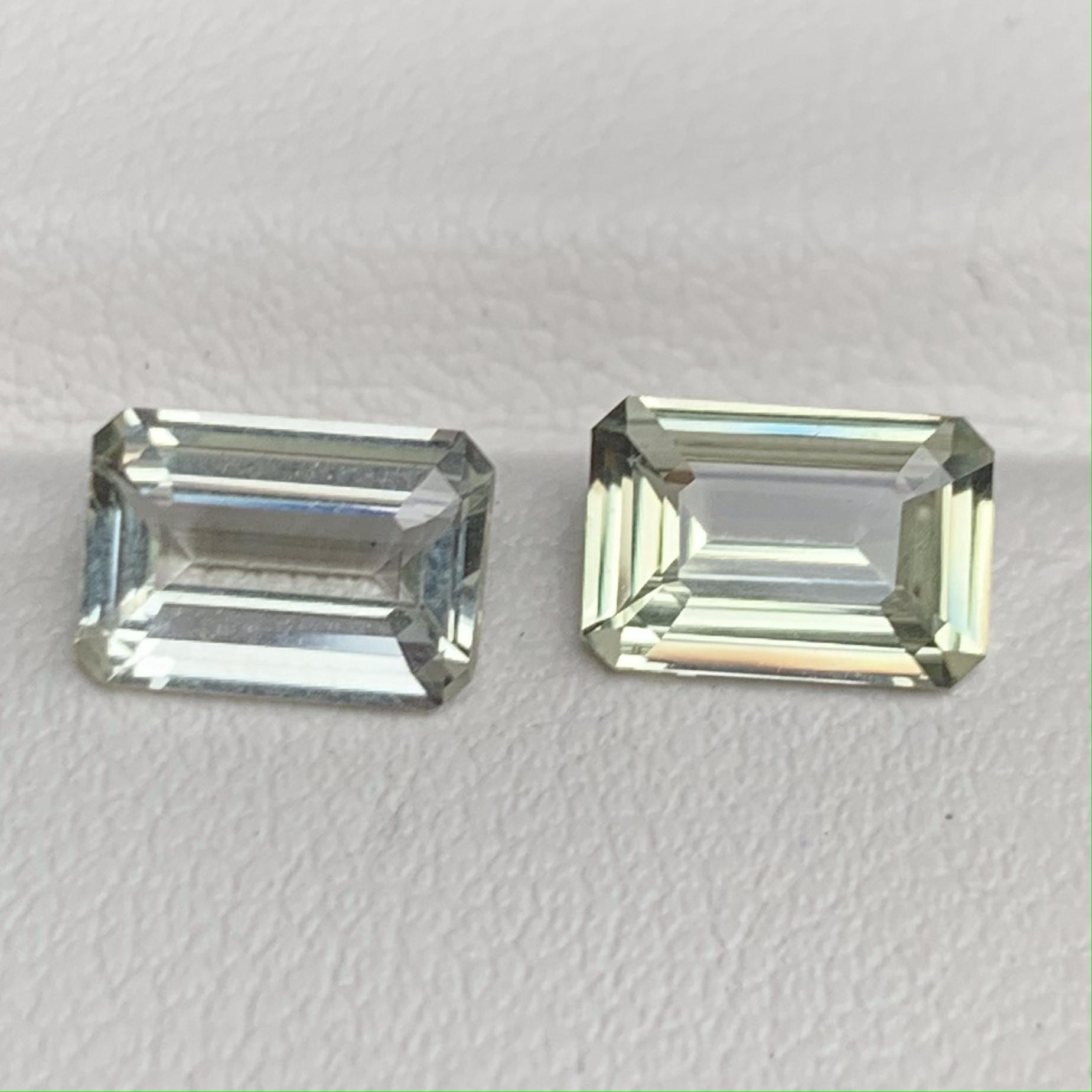 Natural Lime Green Sapphire Pair 1.57/1.44ct- (H) - Baza Boutique