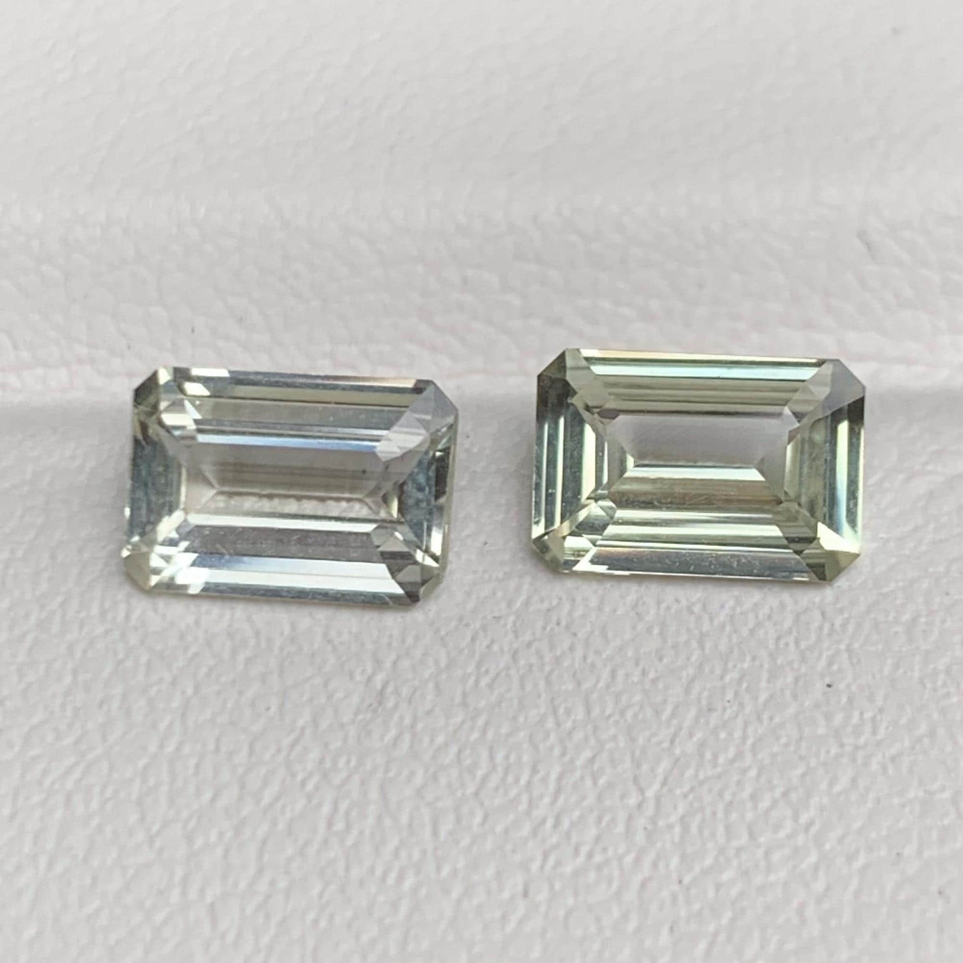 Natural Lime Green Sapphire Pair 1.57/1.44ct- (H) - Baza Boutique