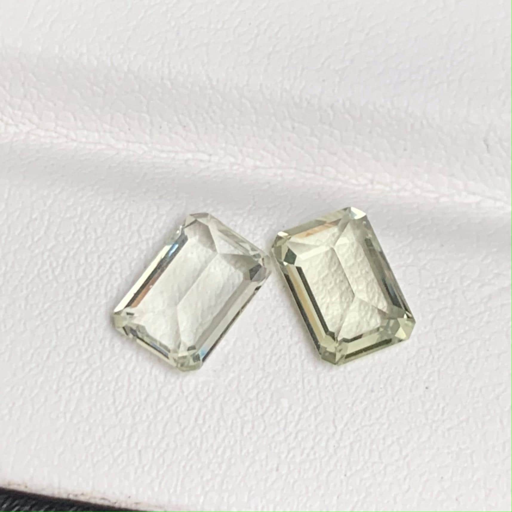 Natural Lime Green Sapphire Pair 1.57/1.44ct- (H) - Baza Boutique
