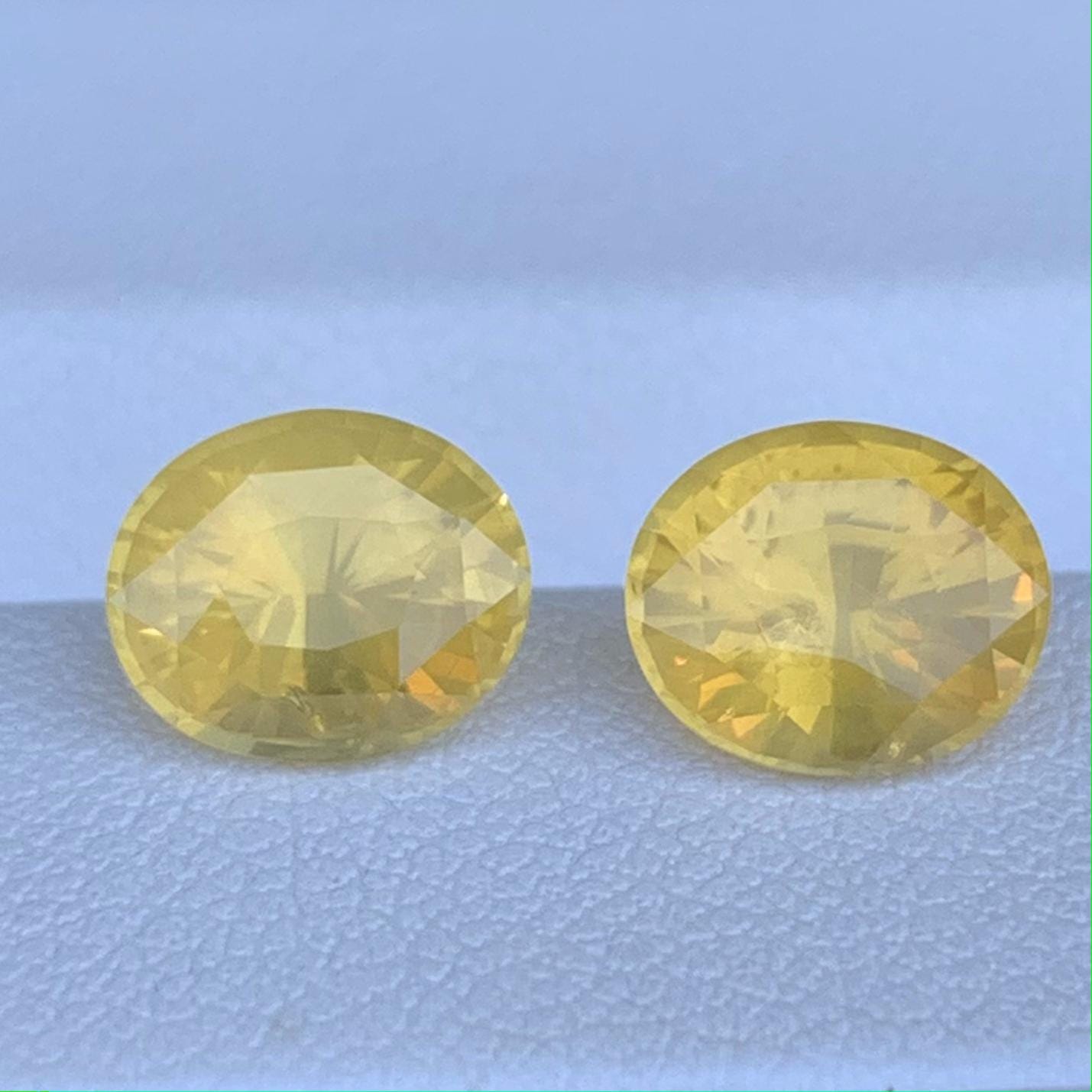 Natural Yellow Sapphire Pair 1.65/1.73ct- (H) - Baza Boutique