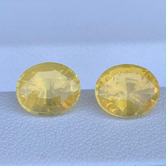 Natural Yellow Sapphire Pair 1.65/1.73ct- (H) - Baza Boutique