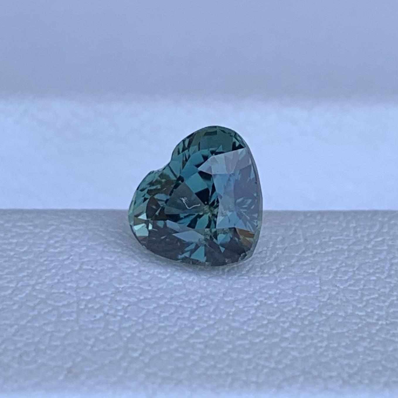 Natural Heart Shaped Peacock Teal Sapphire 1.56ct - (UH) - Baza Boutique