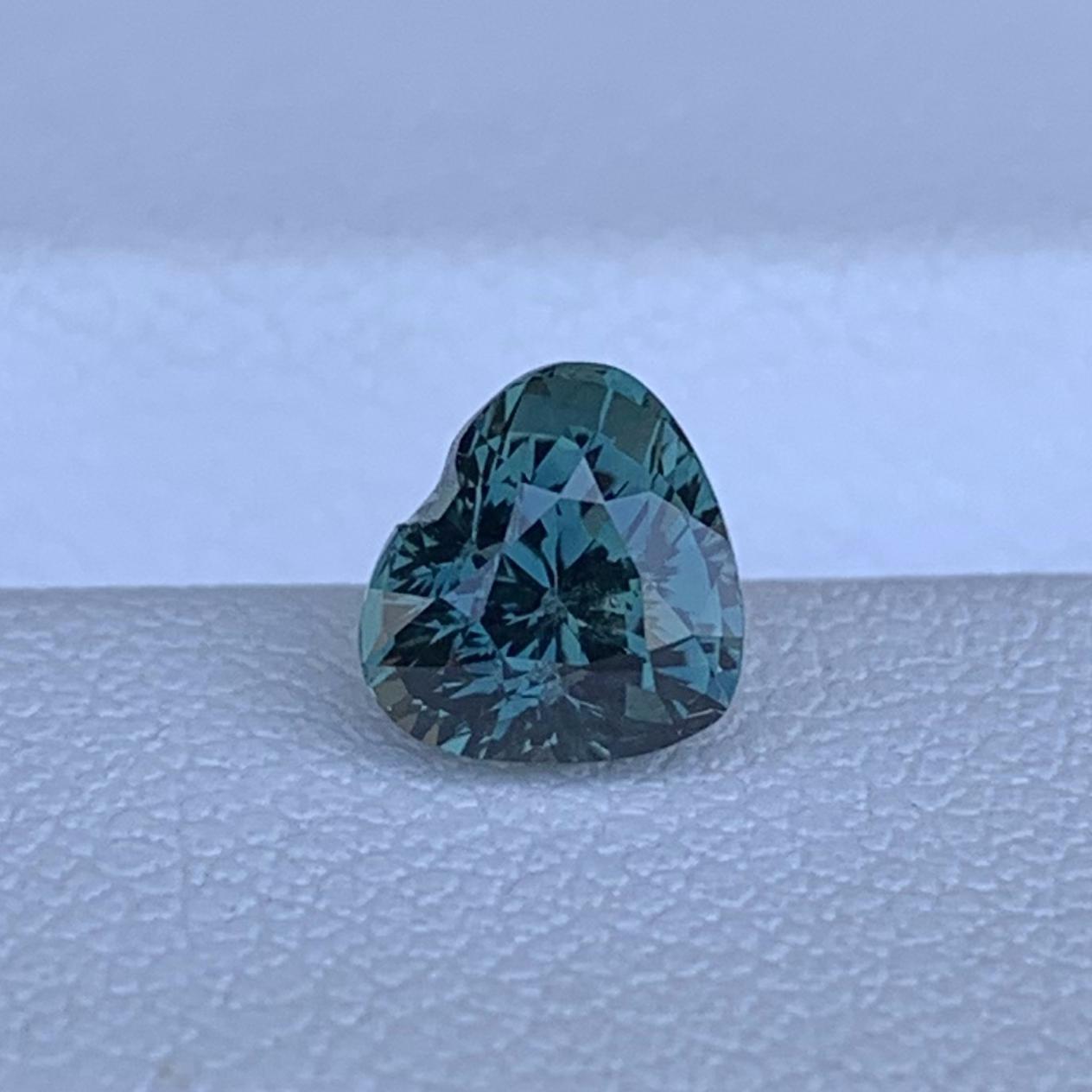 Natural Heart Shaped Peacock Teal Sapphire 1.56ct - (UH) - Baza Boutique