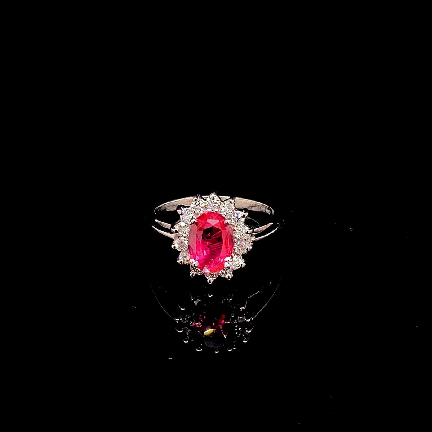 Handmade Padparadscha Sapphire Ring in White Gold