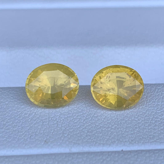 Natural Yellow Sapphire Pair 1.65/1.73ct- (H) - Baza Boutique