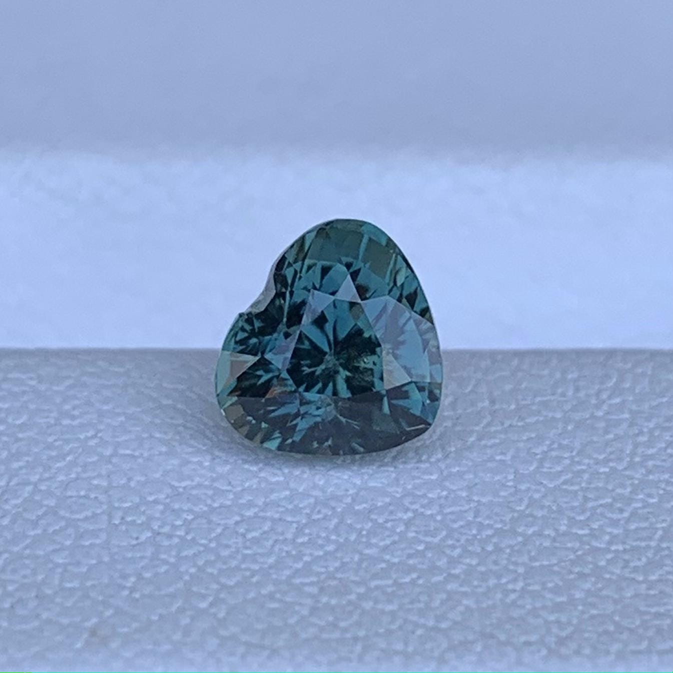 Natural Heart Shaped Peacock Teal Sapphire 1.56ct - (UH) - Baza Boutique