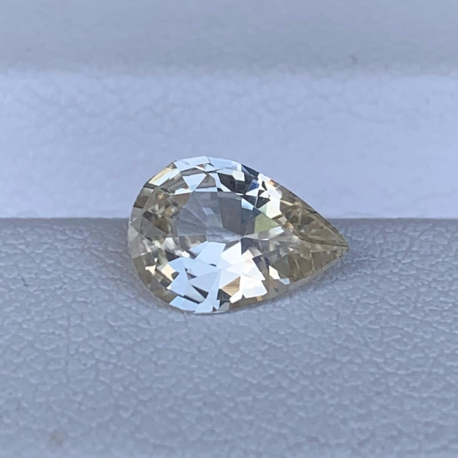 Natural Pear Cut Yellow Sapphire 1.32ct - (H) - Baza Boutique