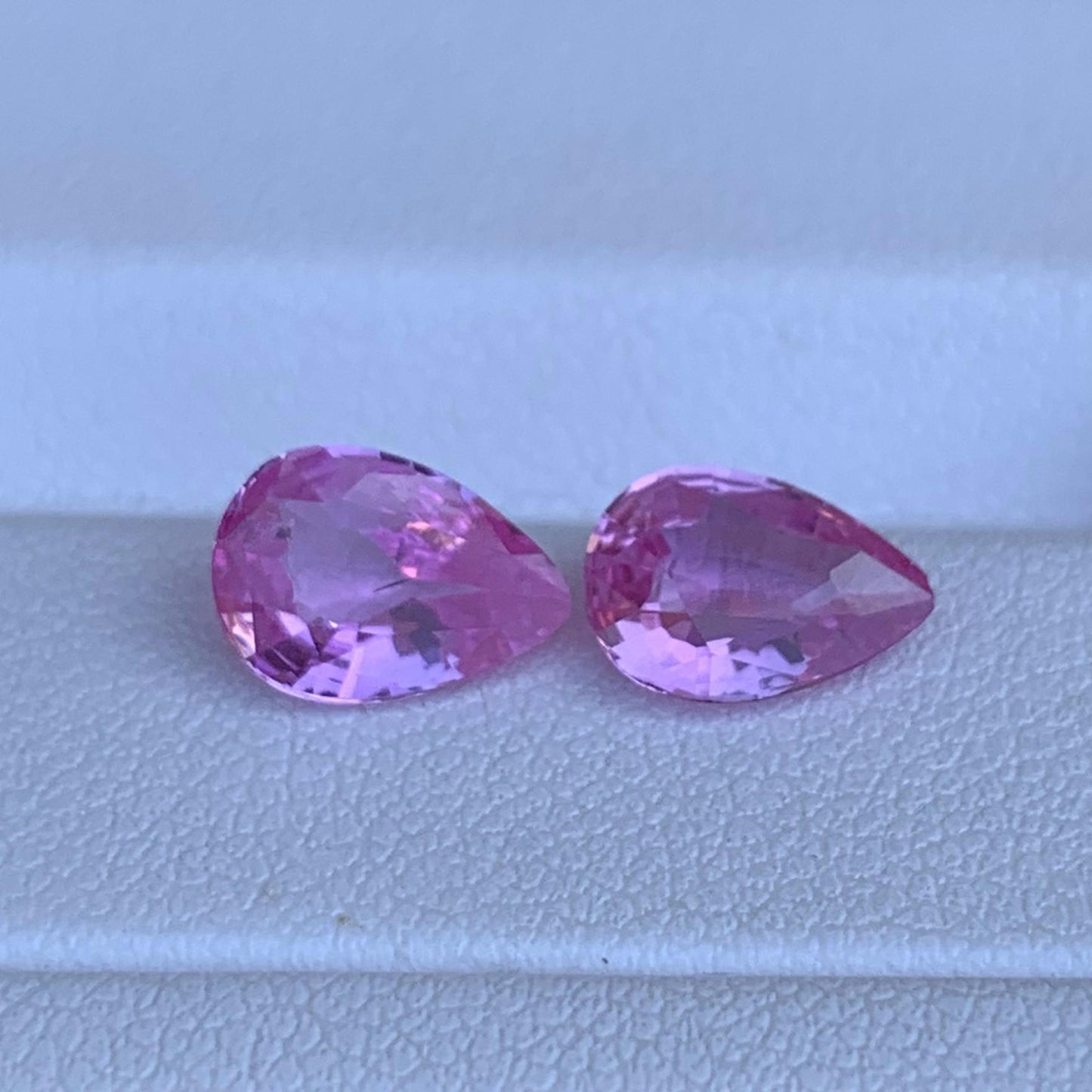 Natural Pear Cut Padparadscha Sapphire Pair 2.75ct - (UH)