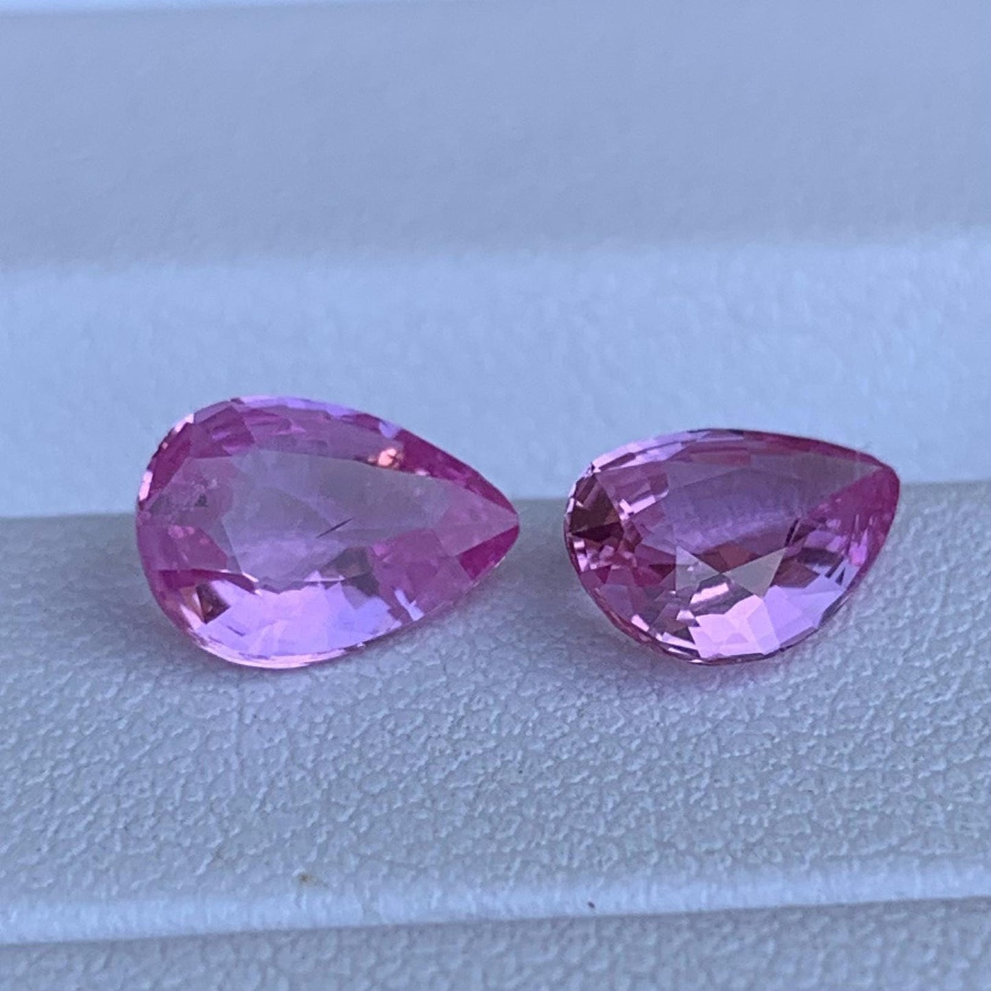 Natural Pear Cut Padparadscha Sapphire Pair 2.75ct - (UH)