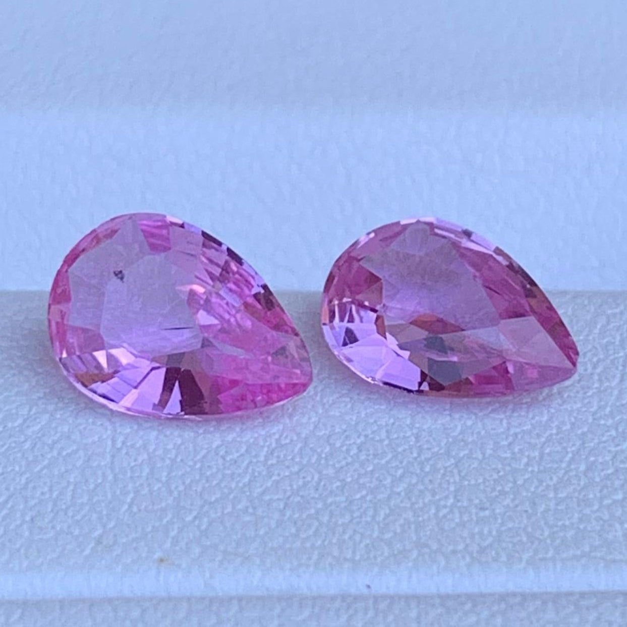 Natural Pear Cut Padparadscha Sapphire Pair 2.75ct - (UH)