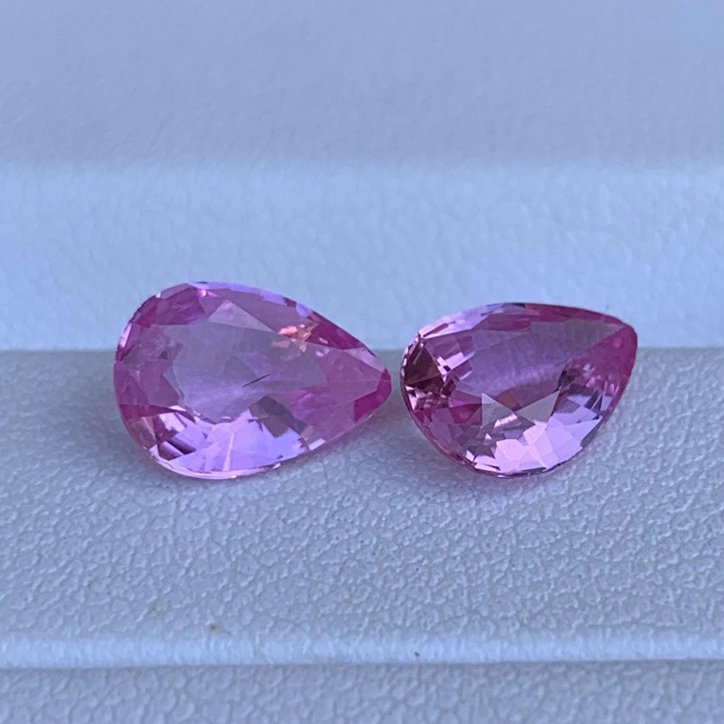 Natural Pear Cut Padparadscha Sapphire Pair 2.75ct - (UH)