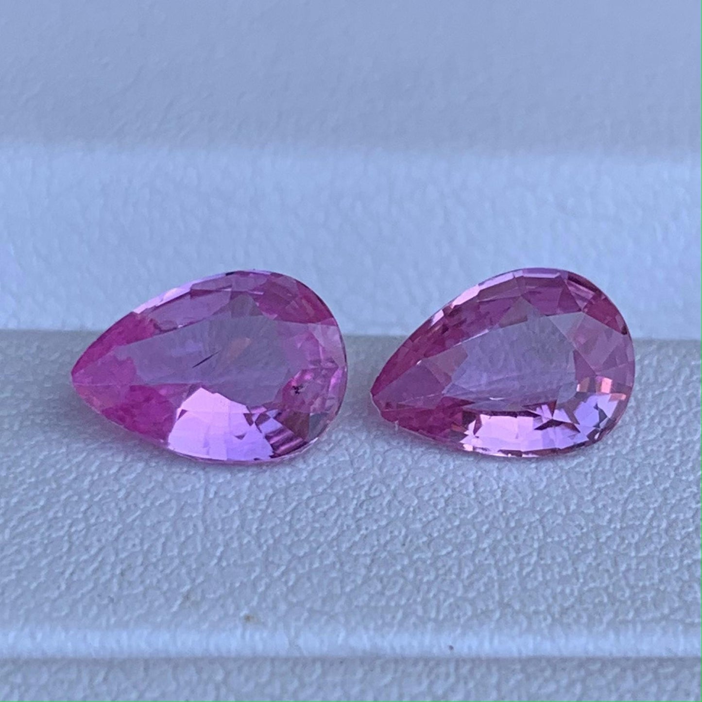 Natural Pear Cut Padparadscha Sapphire Pair 2.75ct - (UH)