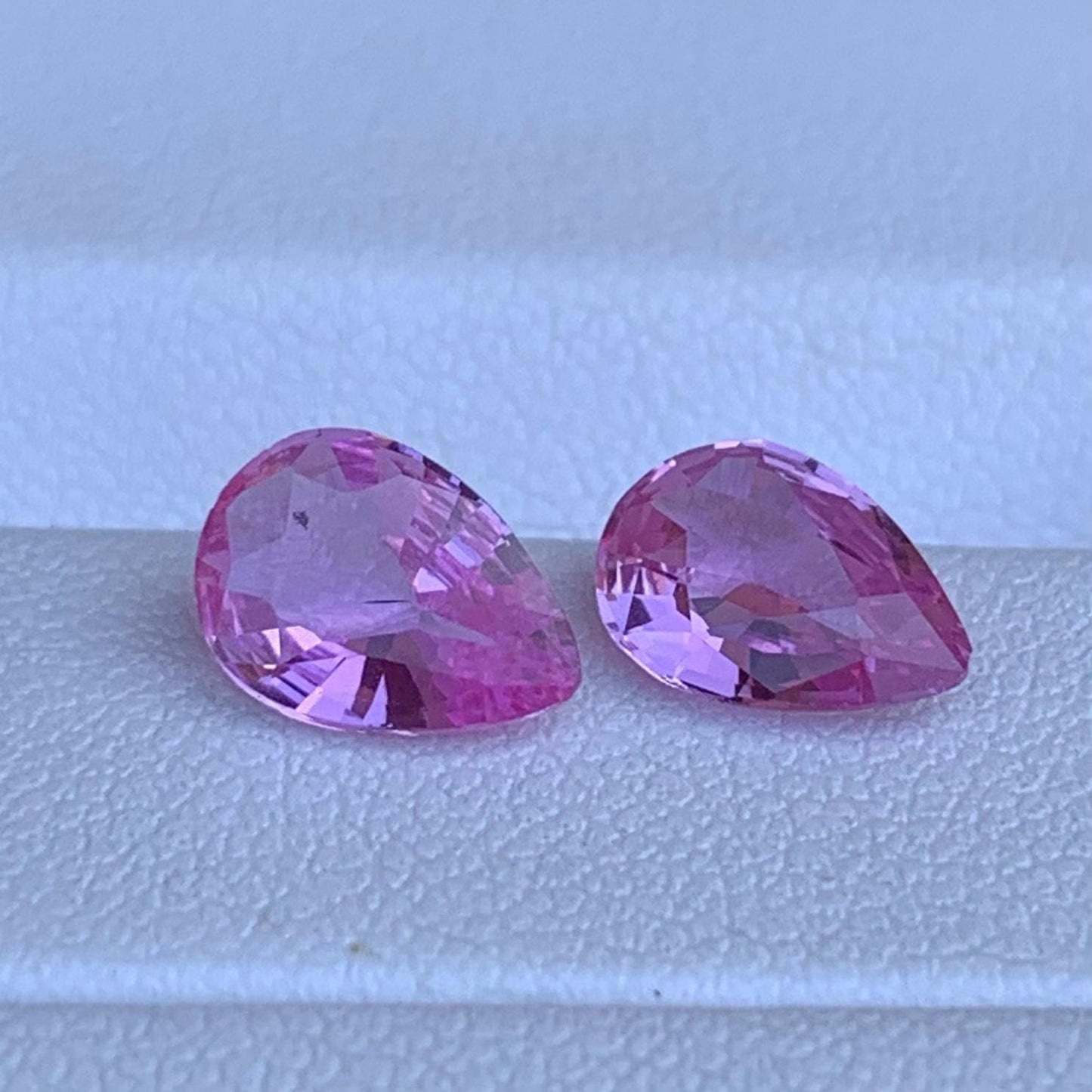 Natural Pear Cut Padparadscha Sapphire Pair 2.75ct - (UH)