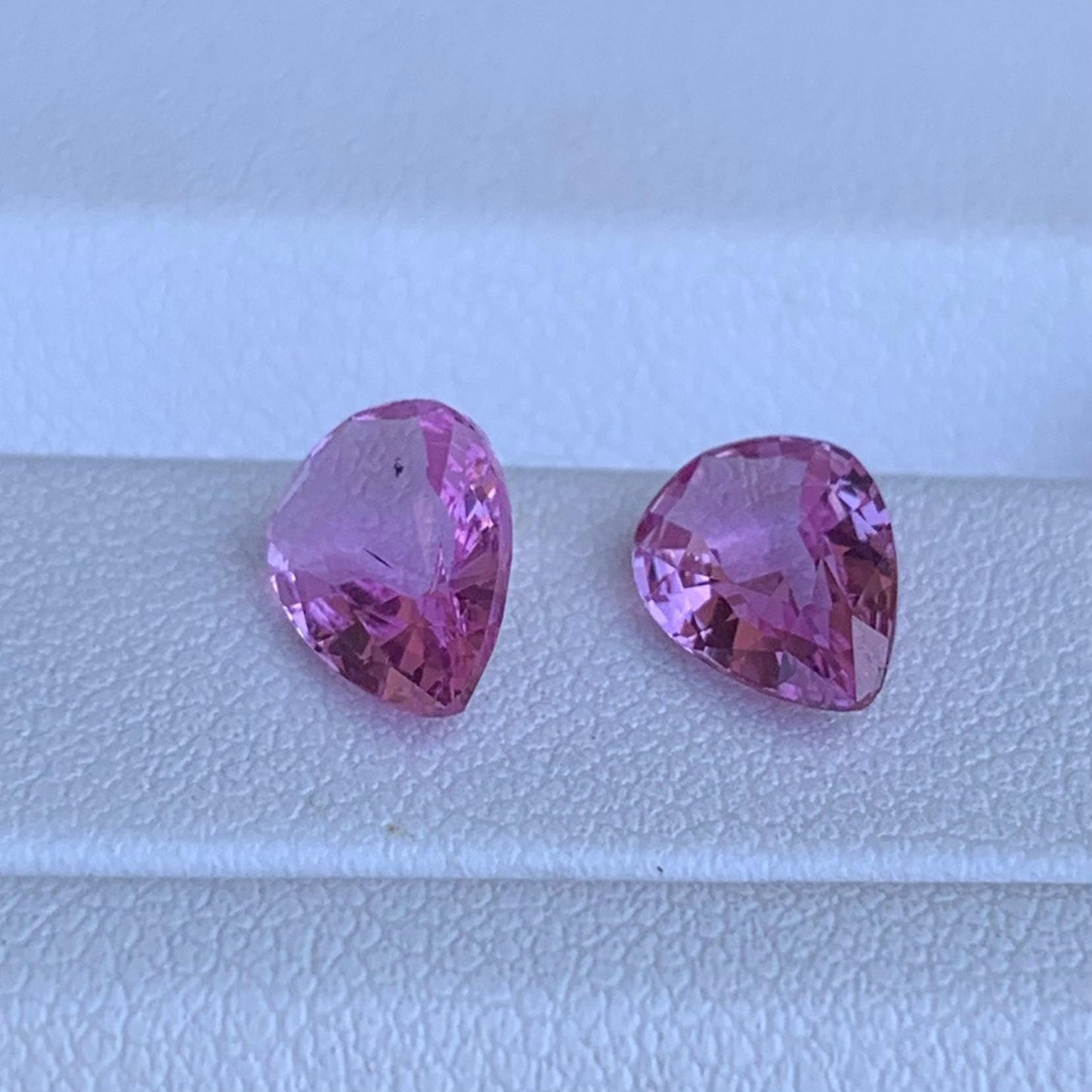 Natural Pear Cut Padparadscha Sapphire Pair 2.75ct - (UH)