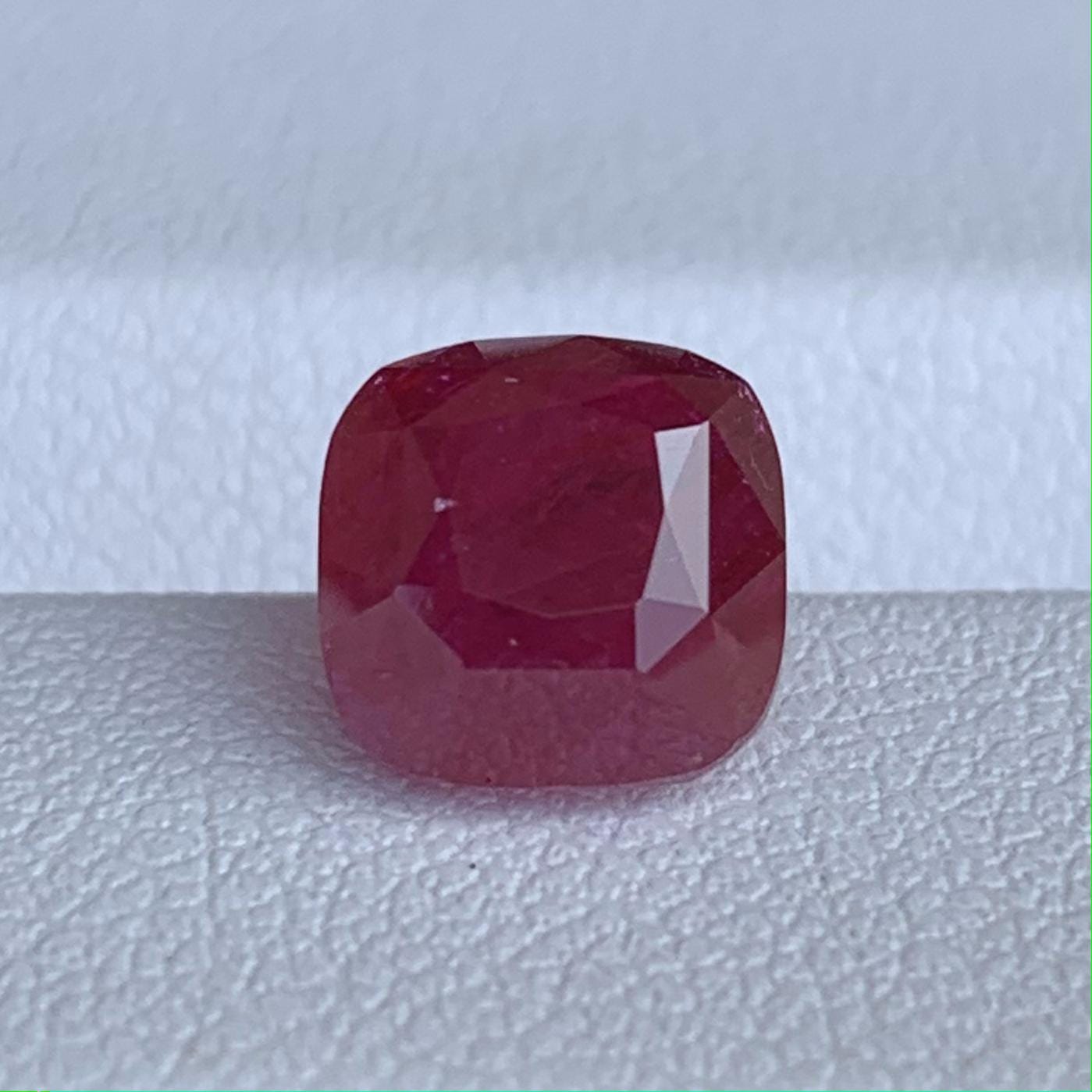Natural PiegonRed Cushion Cut Ruby 3.52ct - (UH) - Baza Boutique