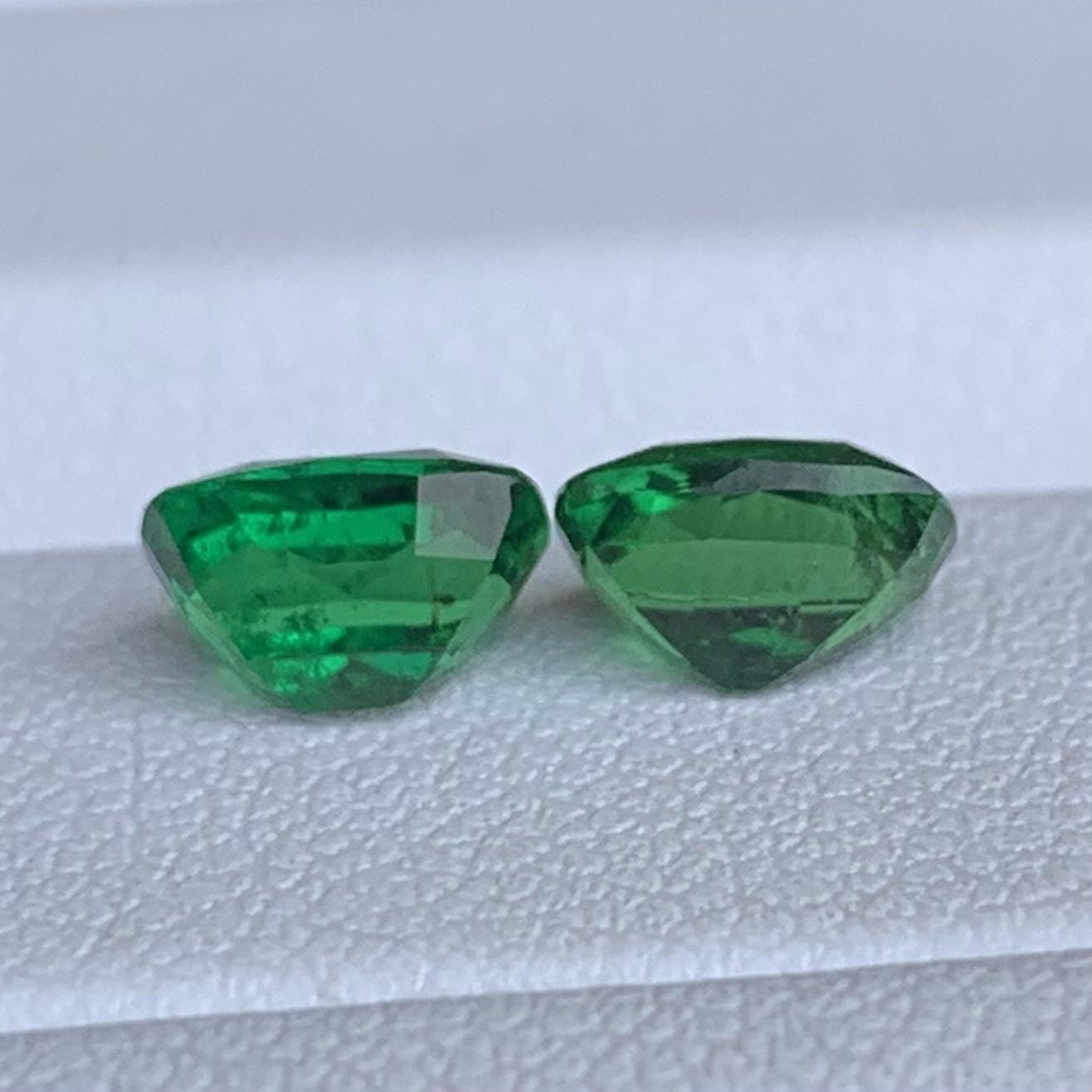 Natural Cushion Cut Tsavorite Garnet Pair 2.07ct - (UH)