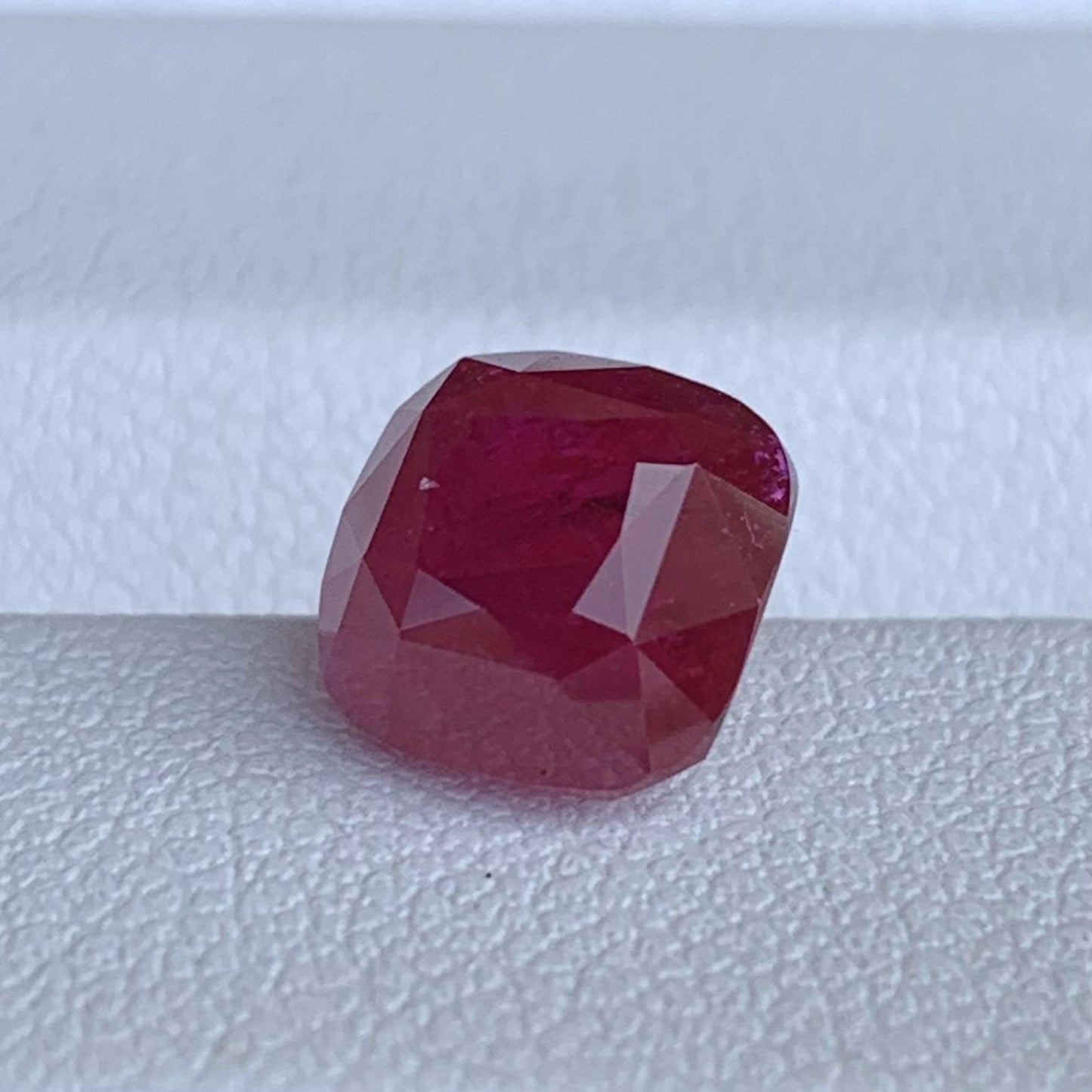 Natural PiegonRed Cushion Cut Ruby 3.52ct - (UH) - Baza Boutique