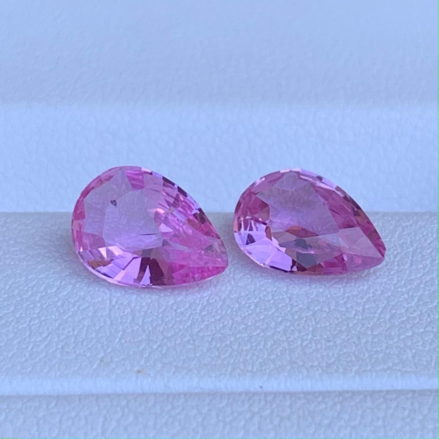 Padparadscha Sapphire Pair 2.75ct Total Unheated  Natural Pear Cut Matching Gemstones for Earrings