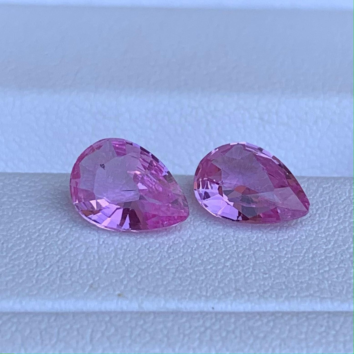 Padparadscha Sapphire Pair 2.75ct Total Unheated  Natural Pear Cut Matching Gemstones for Earrings