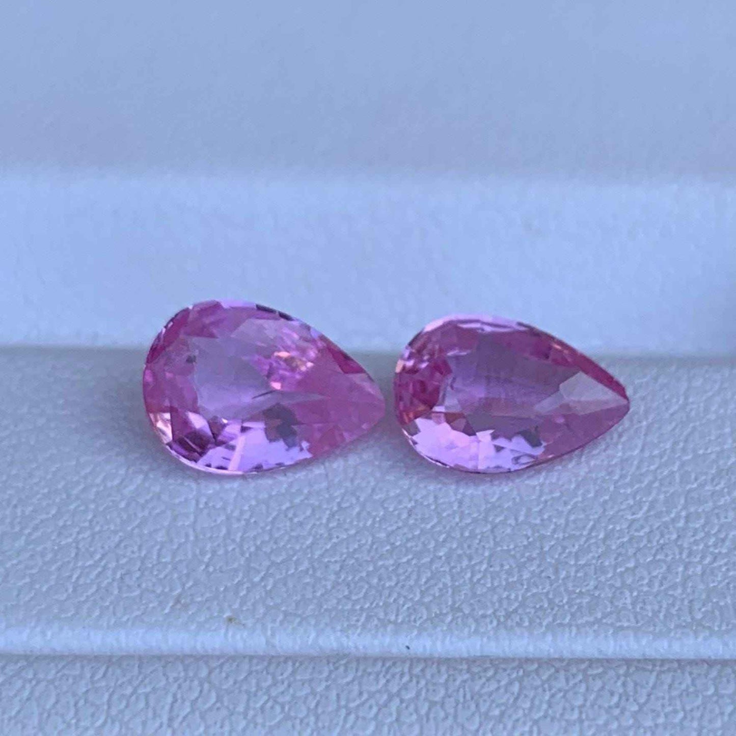 Padparadscha Sapphire Pair 2.75ct Total Unheated  Natural Pear Cut Matching Gemstones for Earrings