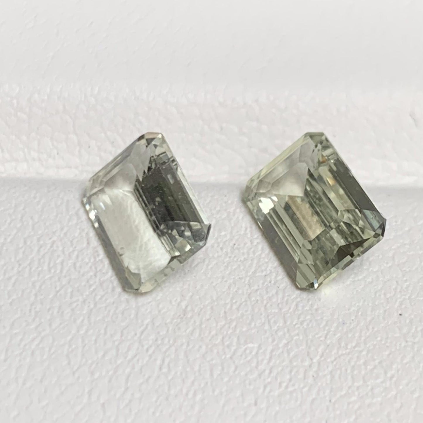 Lime Green Sapphire Pair 2.95ct Total Unheated  Natural Emerald Cut Gemstones for Earrings