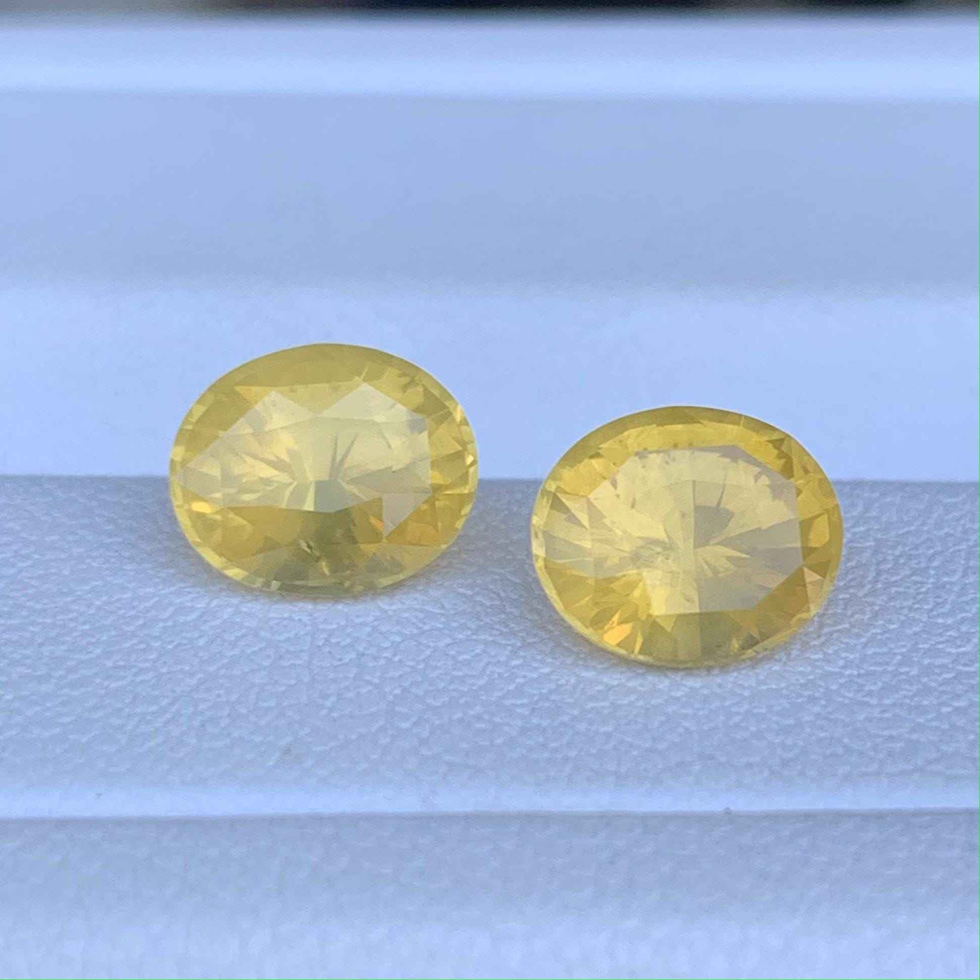 Yellow Sapphire Pair 3.39ct Total Heated  Natural Oval Cut Matching Gemstones for Earrings